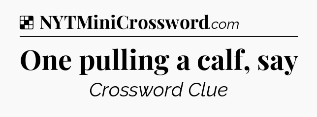 Solution: One pulling a calf, say - NYT Crossword