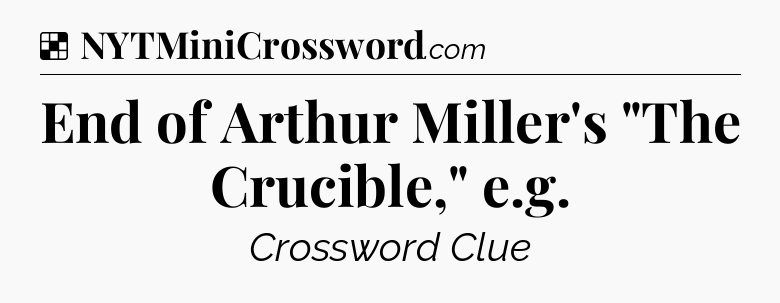 Solution: End of Arthur Miller's 