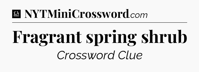 Fragrant spring shrub - LA Times Crossword