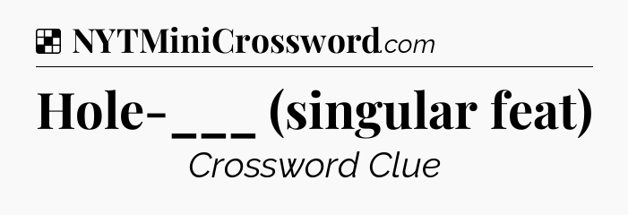 Solution: Hole-___ (singular feat) - NYT Crossword
