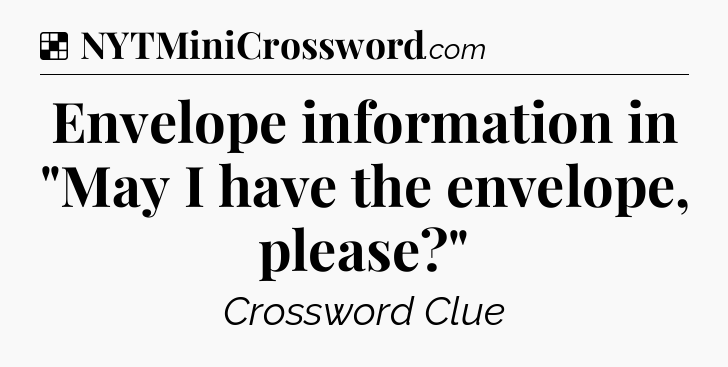 Solution: Envelope information in 