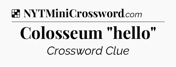 Solution: Colosseum 