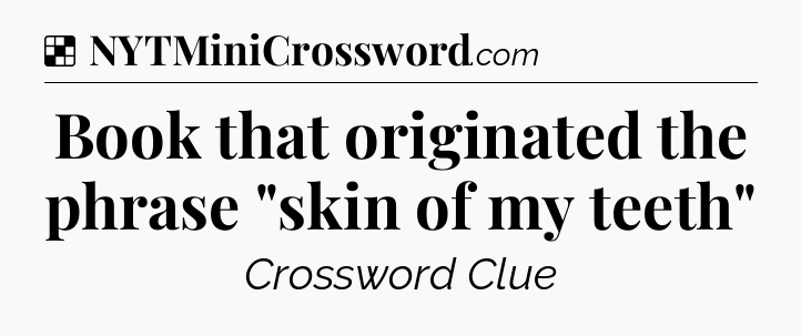 Solution: Book that originated the phrase 