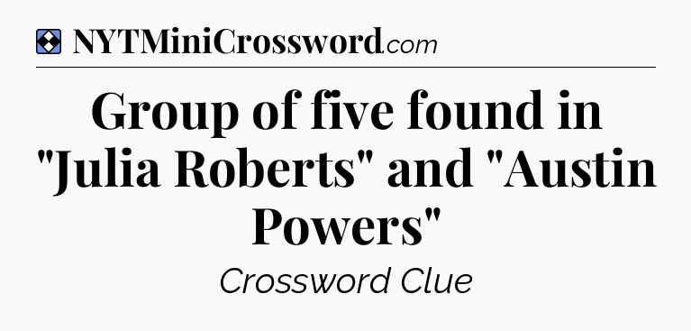 Solution: Group of five found in 