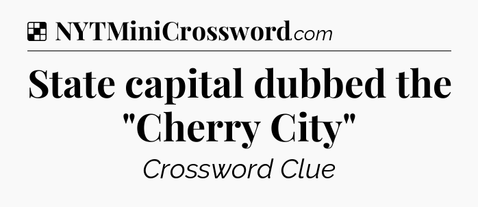 Solution: State capital dubbed the 