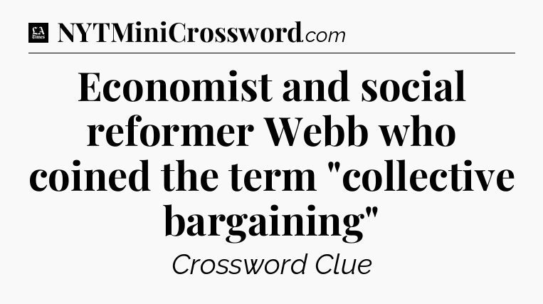 Economist and social reformer Webb who coined the term 