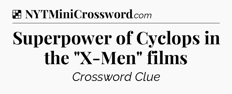 Solution: Superpower of Cyclops in the 