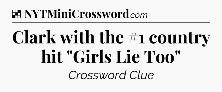 Solution: Clark with the #1 country hit 