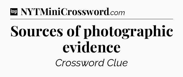 Sources of photographic evidence Crossword Clue