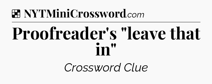 Solution: Proofreader's 