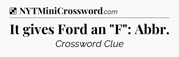 Solution: It gives Ford an 