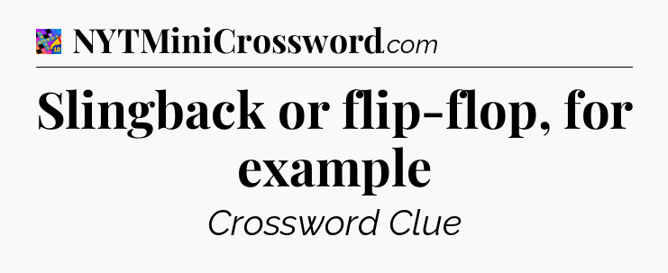 Slingback or flip-flop, for example Crossword Clue