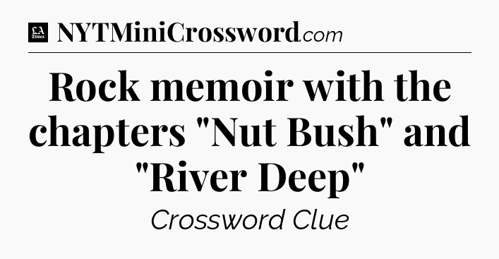 Rock memoir with the chapters 