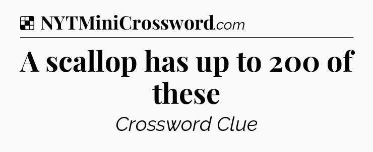 Solution: A scallop has up to 200 of these - NYT Crossword