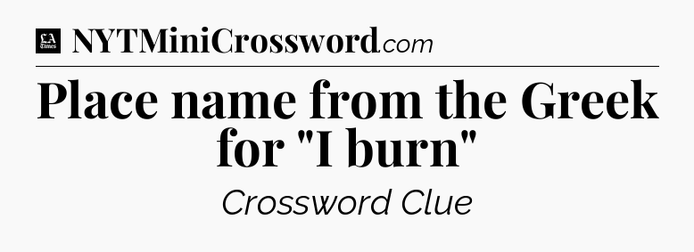 Place name from the Greek for 