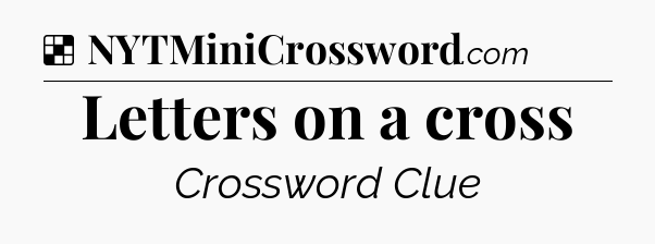Solution: Letters on a cross - NYT Crossword