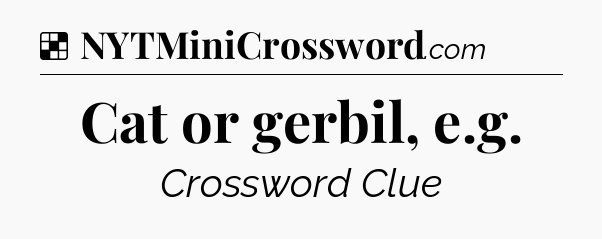 Solution: Cat or gerbil, e.g - NYT Crossword