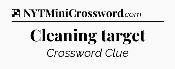 Solution: Cleaning target - NYT Crossword