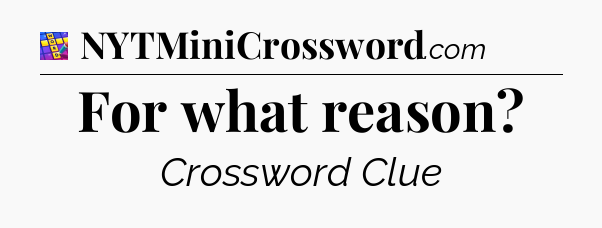 For what reason Codycross