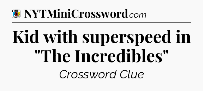 Kid with superspeed in 
