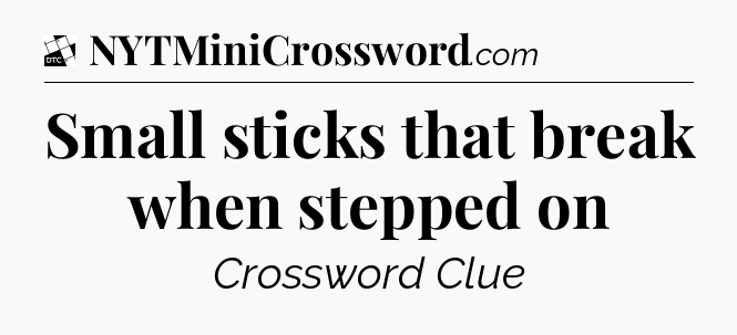 Small sticks that break when stepped on - Daily Themed Classic Crossword