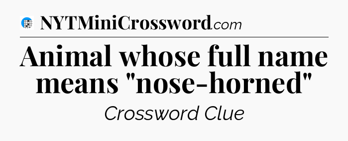 Animal whose full name means 