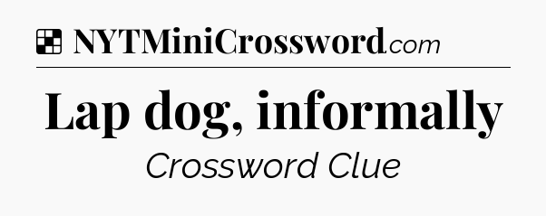 Solution: Lap dog, informally - NYT Crossword