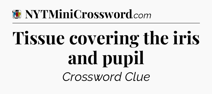 Tissue covering the iris and pupil Crossword Clue
