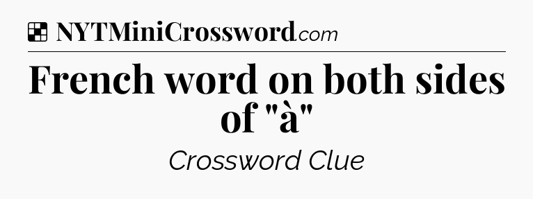 Solution: French word on both sides of 