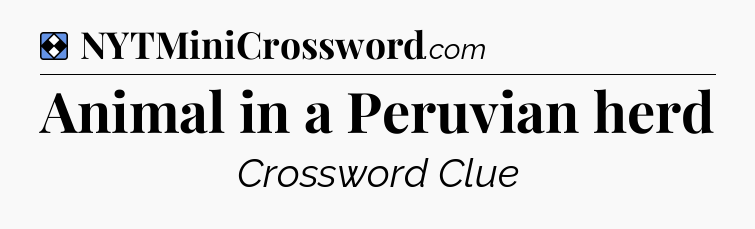 Solution: Animal in a Peruvian herd - NYT Mini Crossword