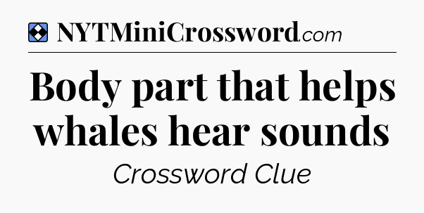Solution: Body part that helps whales hear sounds - NYT Mini Crossword