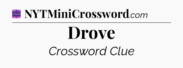 Drove - Thomas Joseph Crossword