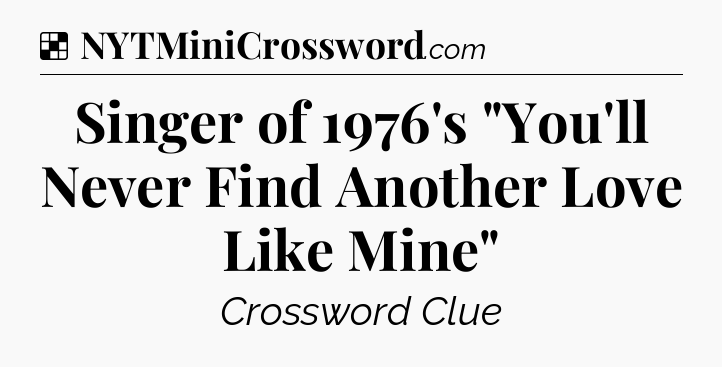 Solution: Singer of 1976's 