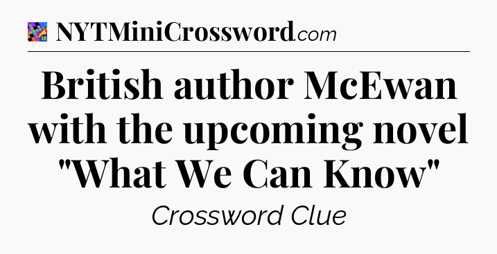 British author McEwan with the upcoming novel 