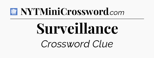 Surveillance Puzzle Page Crossword Clue