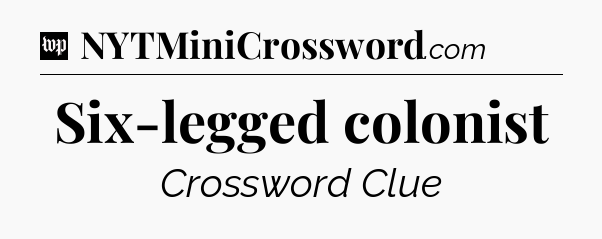Six-legged colonist Crossword Clue