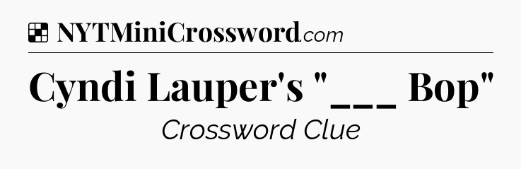 Solution: Cyndi Lauper's 