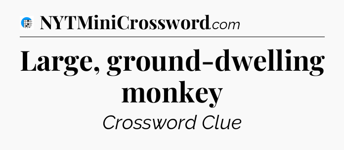 Large, ground-dwelling monkey Crossword Clue