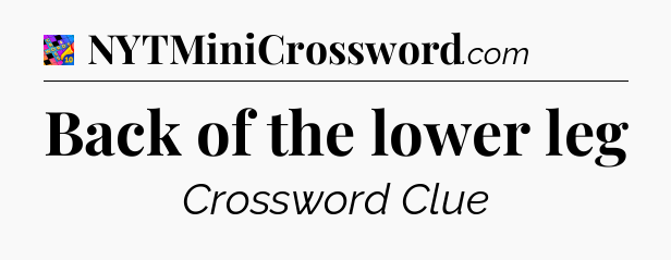 Back of the lower leg Crossword Clue