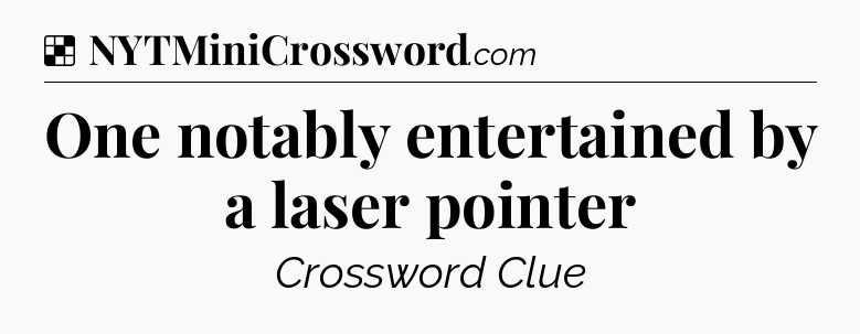 Solution: One notably entertained by a laser pointer - NYT Crossword