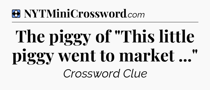 Solution: The piggy of 