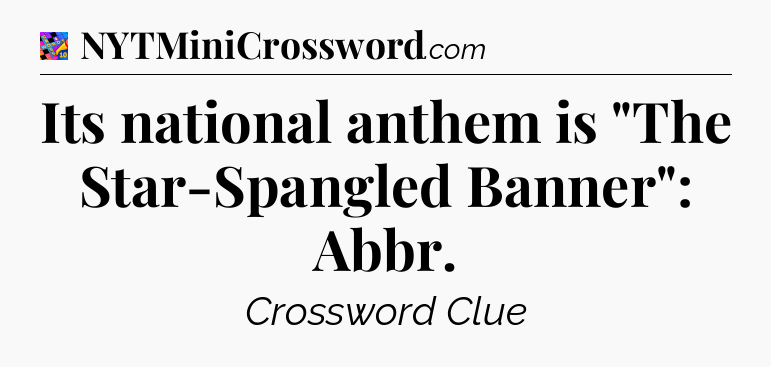 Its national anthem is 