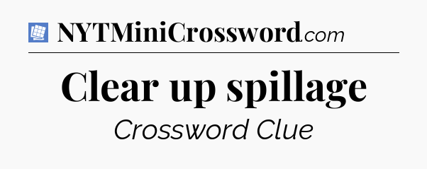 Clear up spillage Puzzle Page Crossword Clue