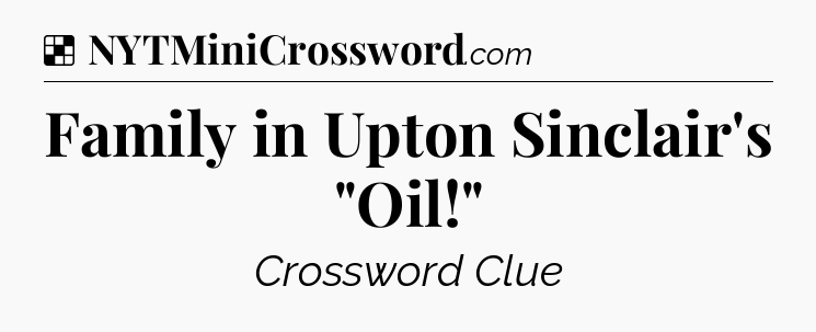 Solution: Family in Upton Sinclair's 