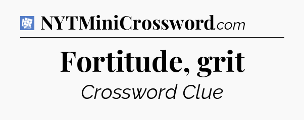 Fortitude, grit Puzzle Page Crossword Clue