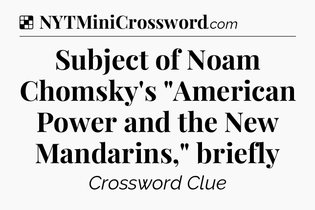 Solution: Subject of Noam Chomsky's 