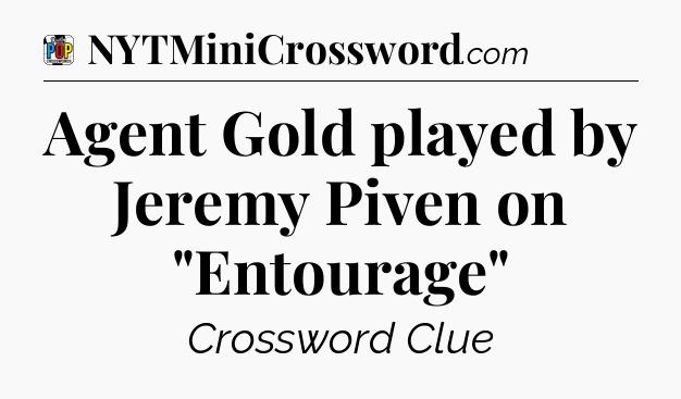 Agent Gold played by Jeremy Piven on 