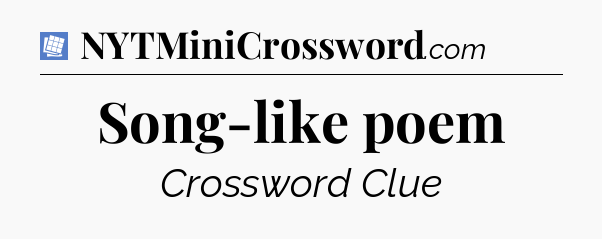 Song-like poem Puzzle Page Crossword Clue