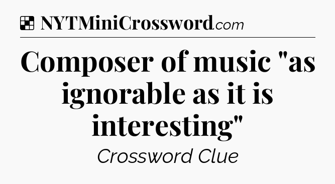 Solution: Composer of music 