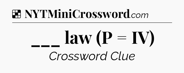 Solution: ___ law (P = IV) - NYT Crossword